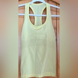 lululemon athletica Emily Post Collab Yellow Mesh Racerback Tank Top